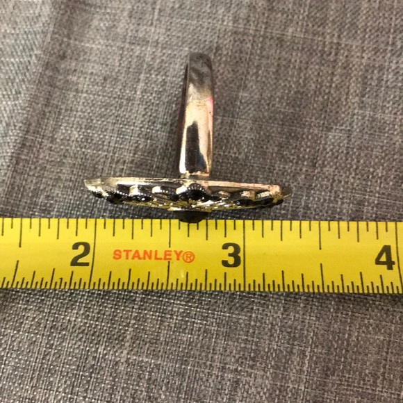 H&M statement ring silver tone and black glass - Picture 4 of 6